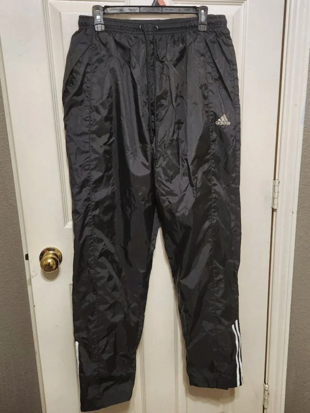 Vintage 2001 Adidas Black Wind Pants Men’s Large Mesh Lined